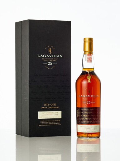 View full screen - View 1 of Lot 5023. Lagavulin 25 Year Old 200th Anniversary Edition 51.7 abv NV (1 BT70).