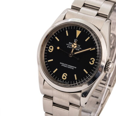 View full screen - View 1 of Lot 14. ROLEX Explorer, Ref. 1016, A Stainless Steel Wristwatch with Bracelet, Circa 1979 .