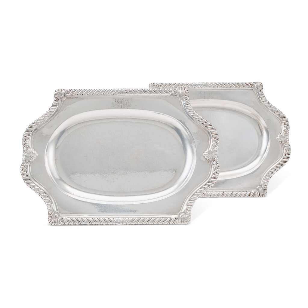 View full screen - View 1 of Lot 227. A Pair of George II Silver Meat Dishes, Paul de Lamerie, London, 1745.