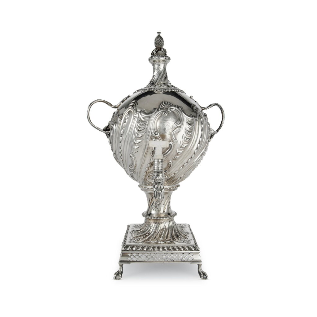 View full screen - View 1 of Lot 482. A George III Silver Hot Water Urn, Thomas Whipham and Charles Wright, London, 1767.
