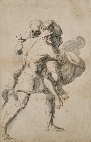 View full screen - View 1 of Lot 147. English School, 18th Century | Aeneas saving Anchises from Troy.