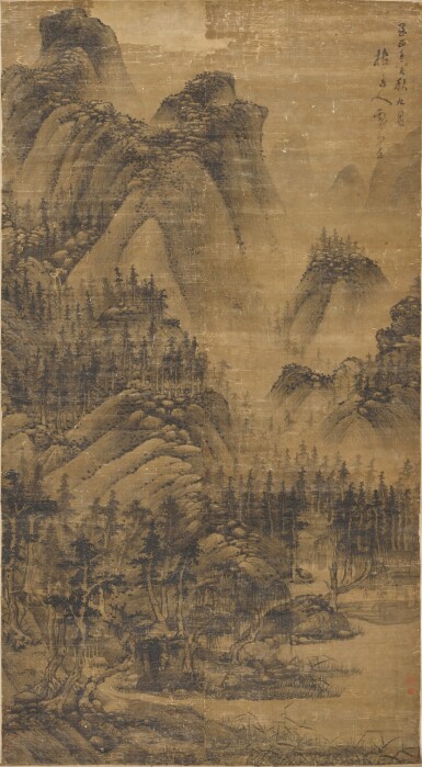 View full screen - View 1 of Lot 180. Attributed to Wu Zhen, Landscape.