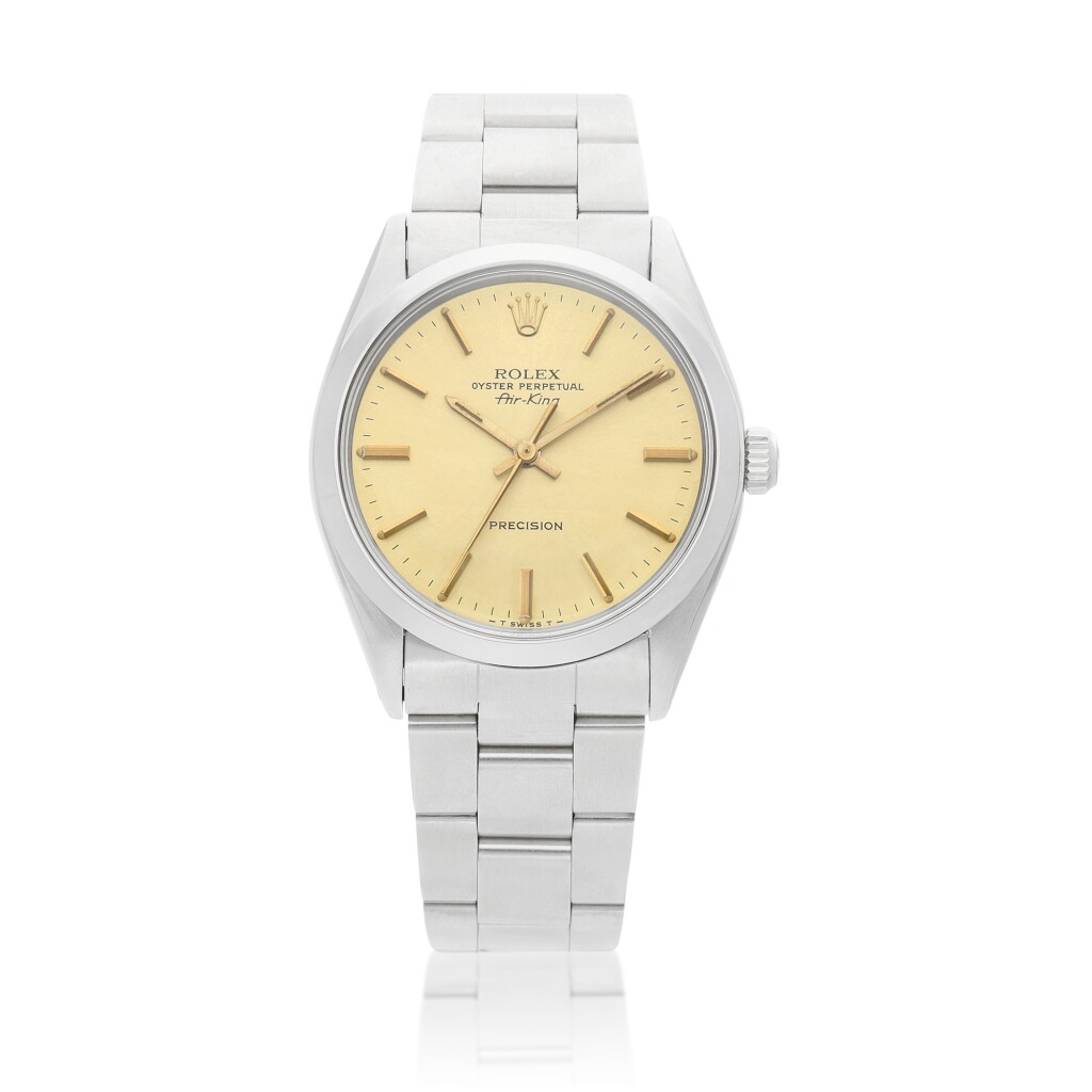 View full screen - View 1 of Lot 8132. Air King, Reference 5500 | A stainless steel wristwatch with bracelet, Circa 1981 | 勞力士 | Air King 型號5500 | 精鋼鏈帶腕錶,約1981年製.