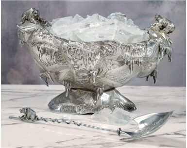 View full screen - View 1 of Lot 78. AN AMERICAN SILVER ICE BOWL AND ICE SPOON, GORHAM MANUFACTURING CO., PROVIDENCE, RI, CIRCA 1870.