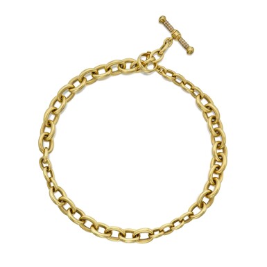 View full screen - View 1 of Lot 316. Gold and Diamond Necklace.