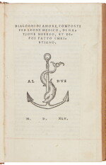 Abravanel, Dialoghi di amore, Venice, Aldus, 1545, later calf gilt, Fortescue copy