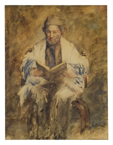 View full screen - View 1 of Lot 104. JOZEF ISRAËLS | MAN IN A TALLIT.