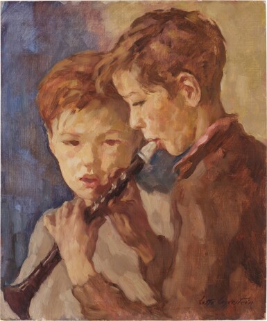 View full screen - View 1 of Lot 102. Musizierende Knaben (Boys playing music).