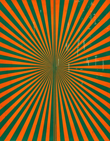View full screen - View 1 of Lot 514. Mark Grotjahn 馬克・格羅亞恩 | Untitled (Orange and Green Butterfly 45.02) 無題(橙和綠的蝴蝶45.02).