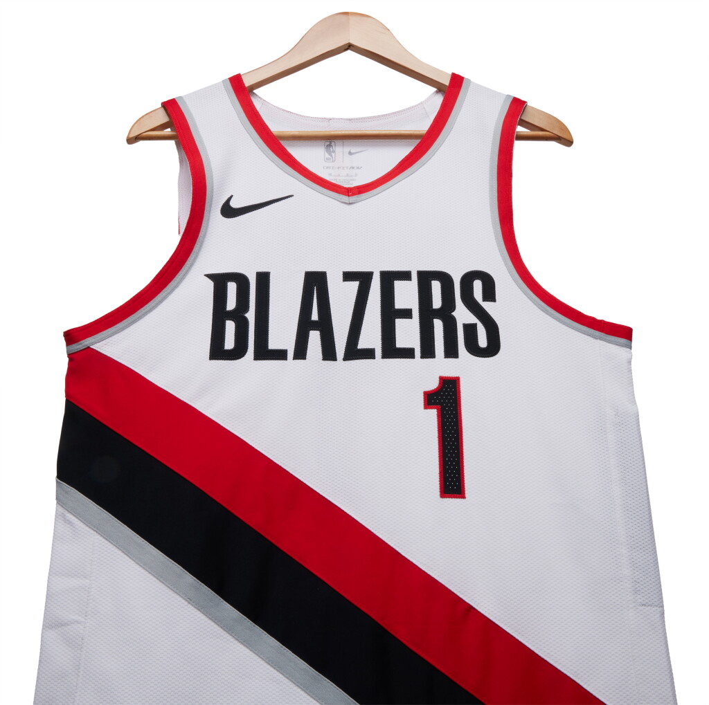 View full screen - View 1 of Lot 119. Anfernee Simons Portland Trail Blazers 2023-2024 Kia NBA Tip-Off Game Worn Association Edition Jersey .