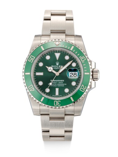 View full screen - View 1 of Lot 8029. ROLEX | SUBMARINER "HULK", REFERENCE 116610LV | A STAINLESS STEEL WRISTWATCH WITH DATE AND BRACELET, CIRCA 2018 | 勞力士 | Submariner ""Hulk"" 型號116610LV 精鋼鏈帶腕錶,備日期顯示,約2018年製.