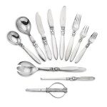 An extensive Georg Jensen silver Cactus Pattern cutlery service, Copenhagen, post-1945