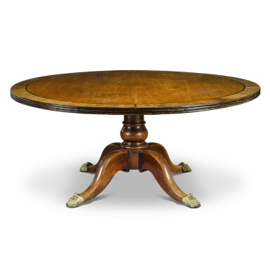 View full screen - View 1 of Lot 143. A George IV mahogany and rosewood cross-banded breakfast table, early 19th century and later.