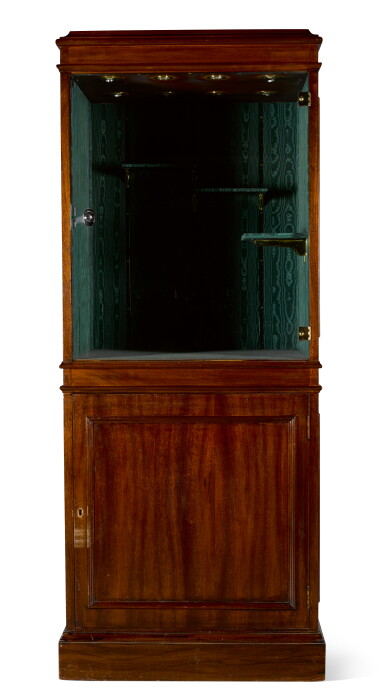 A mahogany display cabinet, 20th century, previously used at SJ Phillips of New Bond Street