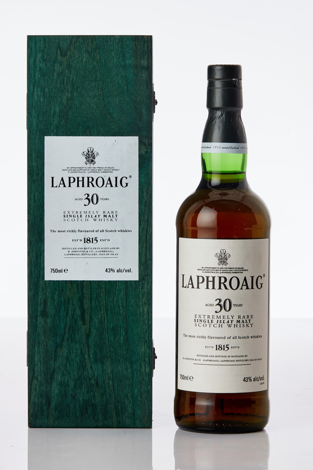 View full screen - View 1 of Lot 1025. Laphroaig 30 Year Old Extremely Rare 43.0 abv NV (1 BT75).