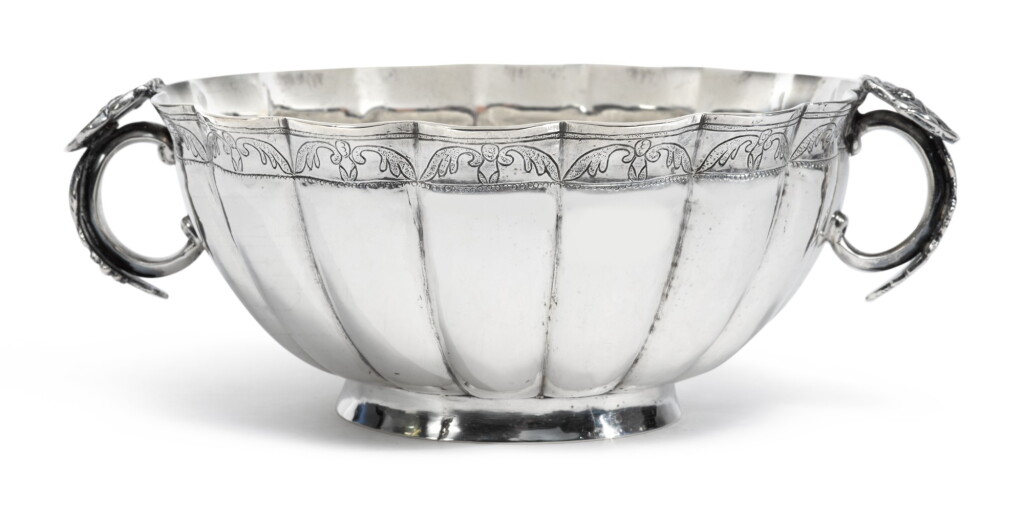 View full screen - View 1 of Lot 81. A Spanish Colonial Silver Two-Handled Bowl, Probably Guatemala, Late 18th/ Early 19th Century.