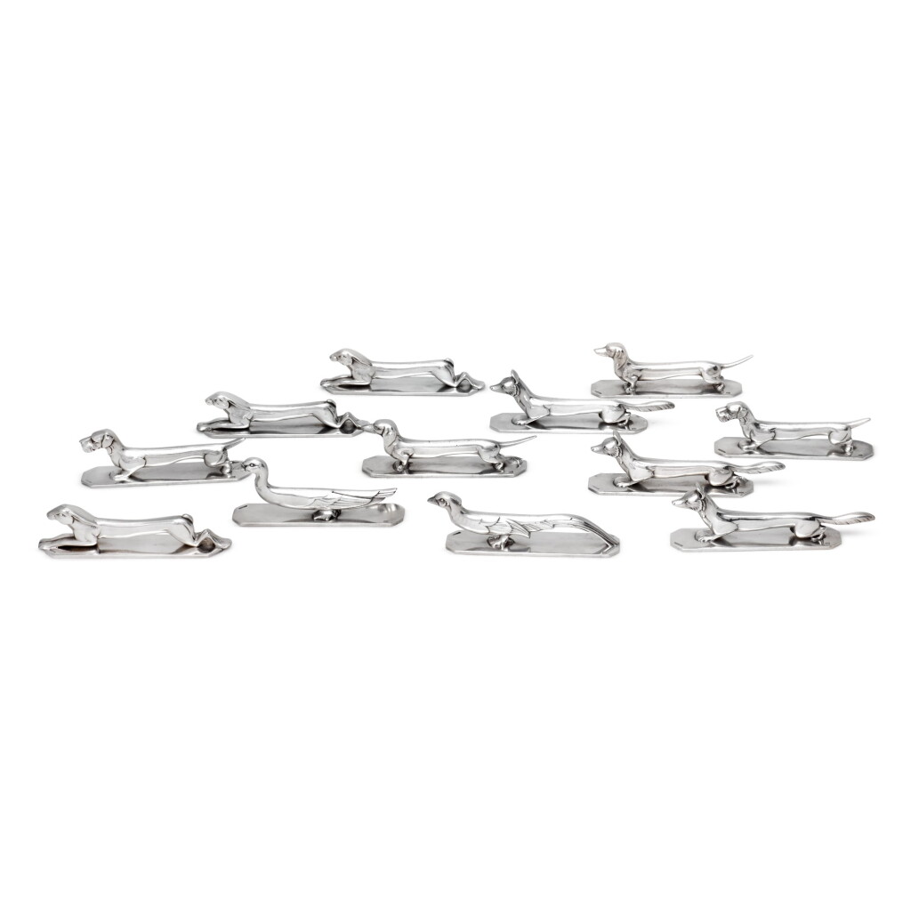 View full screen - View 1 of Lot 81. A set of twelve French Art Deco electroplate knife rests, circa 1930.