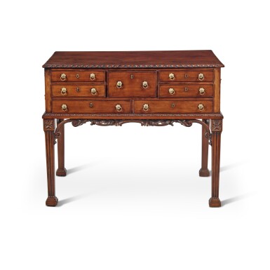 View full screen - View 1 of Lot 84. A George III Carved Mahogany Silver Table Cabinet, Possibly Mid-18th Century.