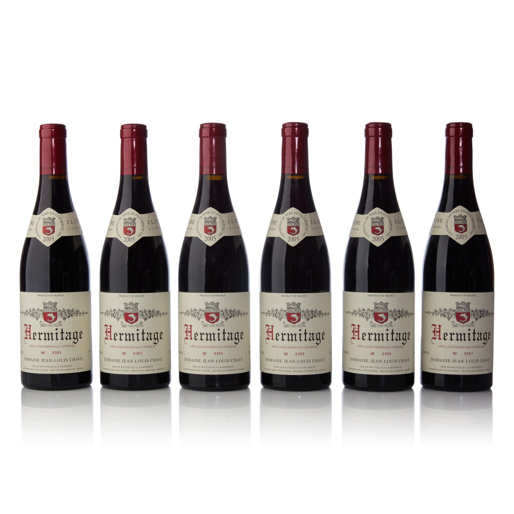 View full screen - View 1 of Lot 345. Hermitage Rouge 2005 Jean-Louis Chave (6 BT).