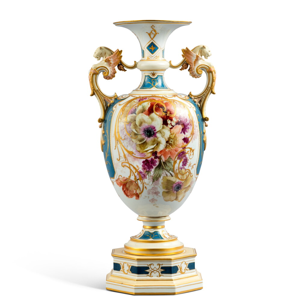 A Berlin (K.P.M.) Porcelain Vase and Stand, Late 19th Century
