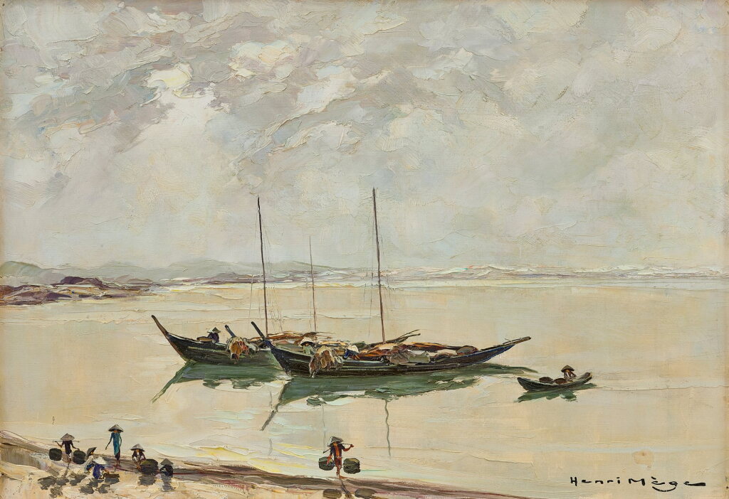 View full screen - View 1 of Lot 564. Henri Mège 亨利·美治 | Retour de Pêche l'hiver, Centre Annam 冬釣歸來,安南中心.
