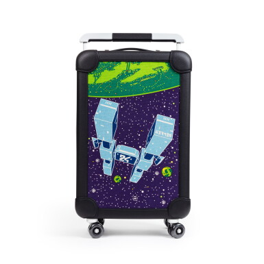 View full screen - View 1 of Lot 436. Black Space Motif Canvas R.M.S. Carry-on Suitcase Aluminum and Steel Hardware, 2023.