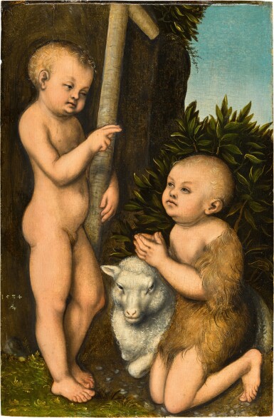 View full screen - View 1 of Lot 3. The Young Christ adored by Saint John the Baptist 《幼年基督受施洗者聖約翰朝拜》.