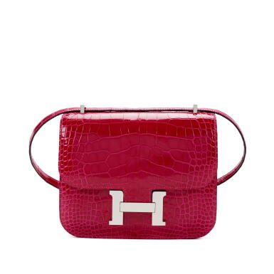 View full screen - View 1 of Lot 72. Rose Scheherazade Shiny Alligator Mini Constance 18 Palladium Hardware, 2020.
