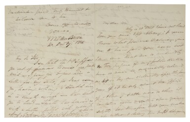 View full screen - View 1 of Lot 76. Van Buren, Martin | A letter from the President-elect Martin Van Buren to his son Abraham imploring him to write more frequently.