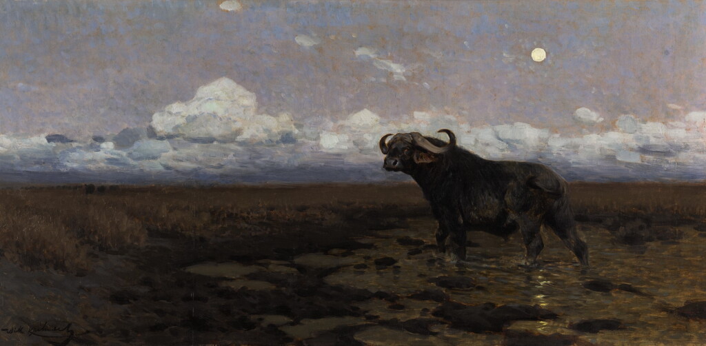 View full screen - View 1 of Lot 106. WILHELM KUHNERT | IN THE MARSH - A CAPE BUFFALO.