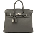 Gris Meyer Togo Birkin 25 Palladium Hardware, 2024