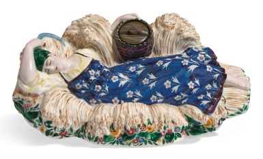 View full screen - View 1 of Lot 443. THE REAPER: A SOVIET PORCELAIN INKWELL, LOMONOSOV PORCELAIN FACTORY, LENINGRAD, 1928.