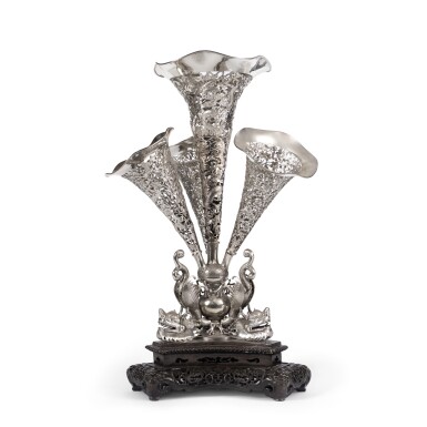 View full screen - View 1 of Lot 164. A Chinese Export Silver Epergne, Hung Chong & Co., Shanghai, Circa 1900.