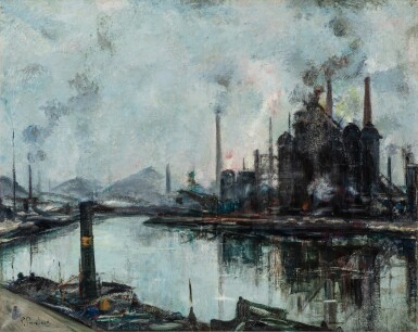 View full screen - View 1 of Lot 68. Paysage industriel en bord de Sambre.