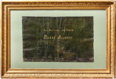 View full screen - View 1 of Lot 28. Part of a black morocco portfolio belonging to the Minister of the Treasury, François Barbé-Marbois, circa 1801-1806, possibly containing the 1803 Louisiana Purchase Treaty.