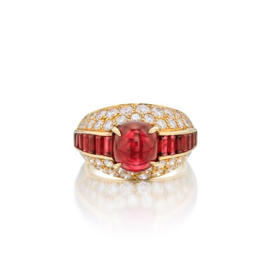 View full screen - View 1 of Lot 189. Ruby and Diamond Ring.