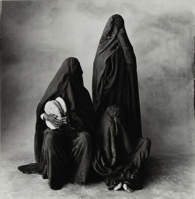 View full screen - View 1 of Lot 41. IRVING PENN | THREE RISSANI WOMEN WITH BREAD, MOROCCO, 1971.