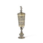 A German parcel-gilt silver cup and cover, Jeremias Nathan, Augsburg, circa 1610