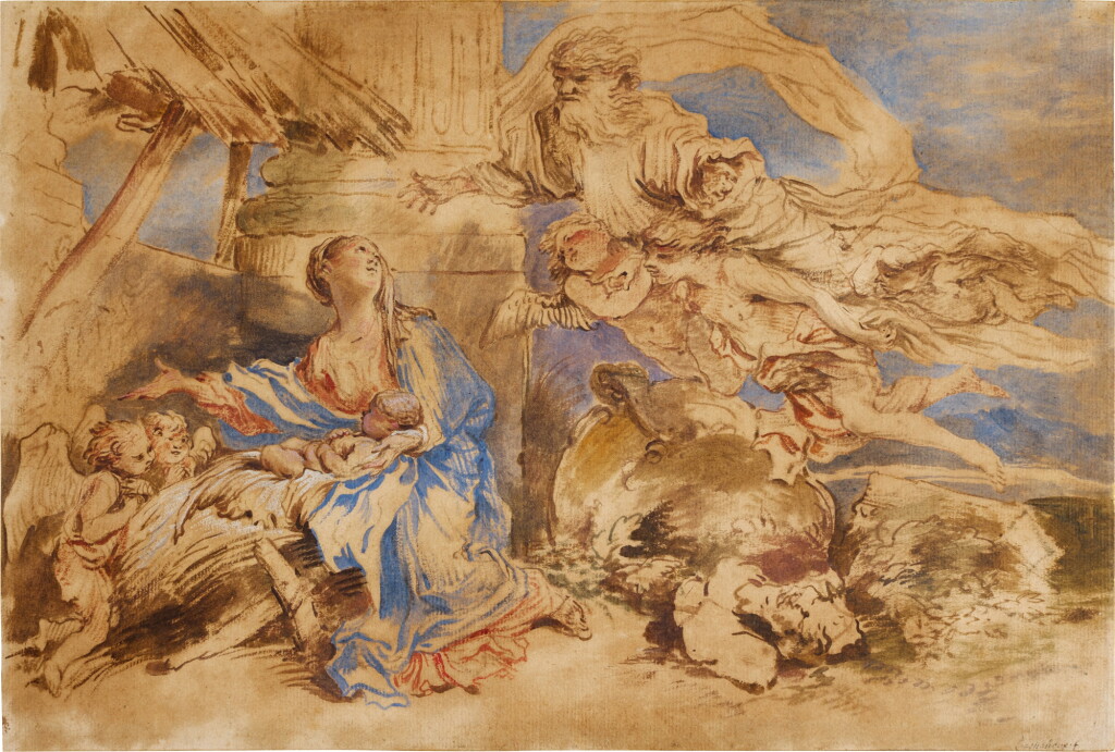 View full screen - View 1 of Lot 30. God the Father appearing to the Virgin.