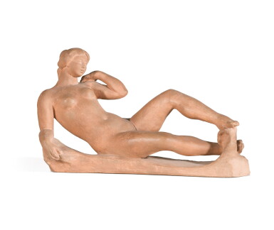 View full screen - View 1 of Lot 24. ARISTIDE MAILLOL | JEUNE FILLE COUCHÉE (ETUDE POUR "LE MONUMENT À PAUL CÉZANNE").