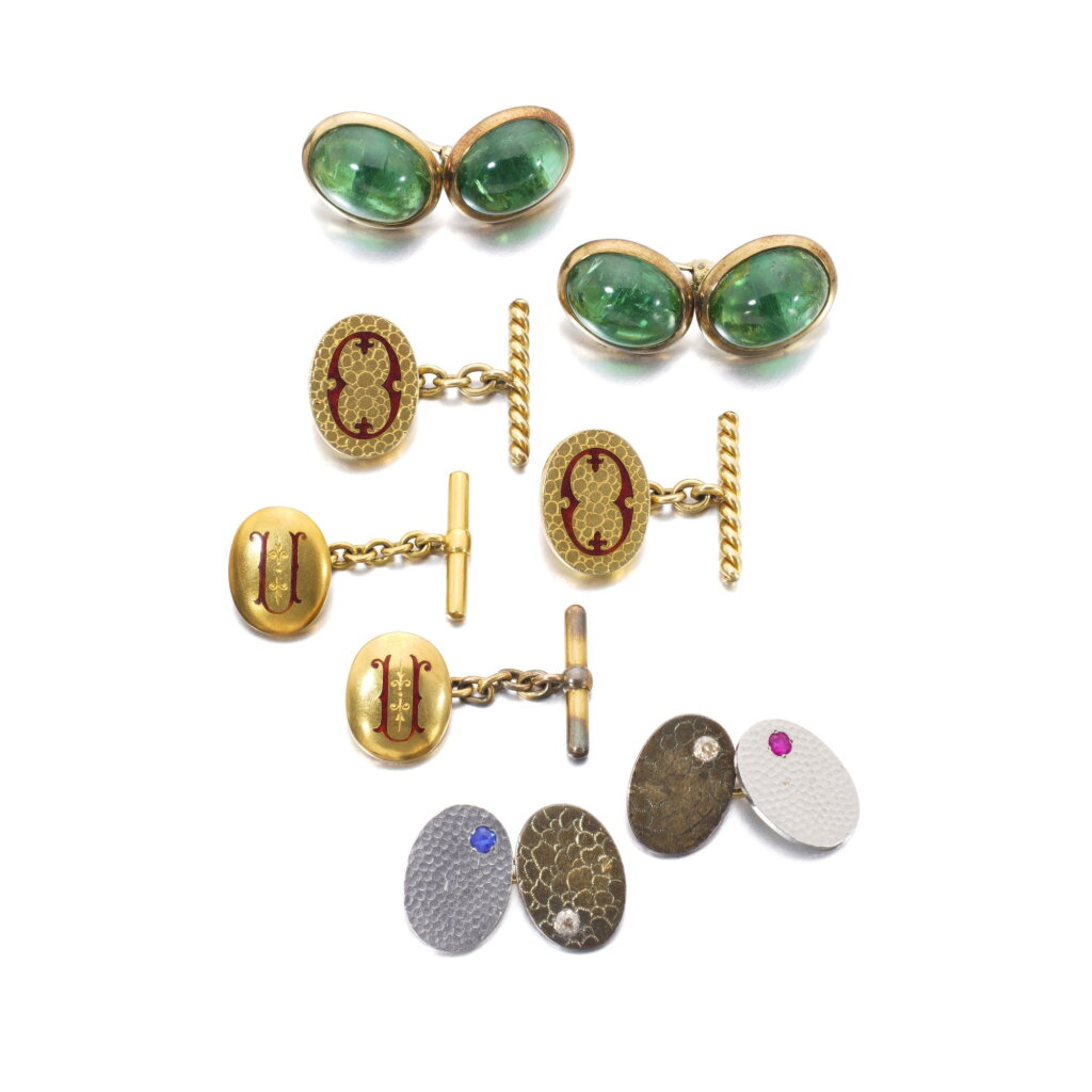 View full screen - View 1 of Lot 1165. Collection of gem set cufflinks, early 20th century.