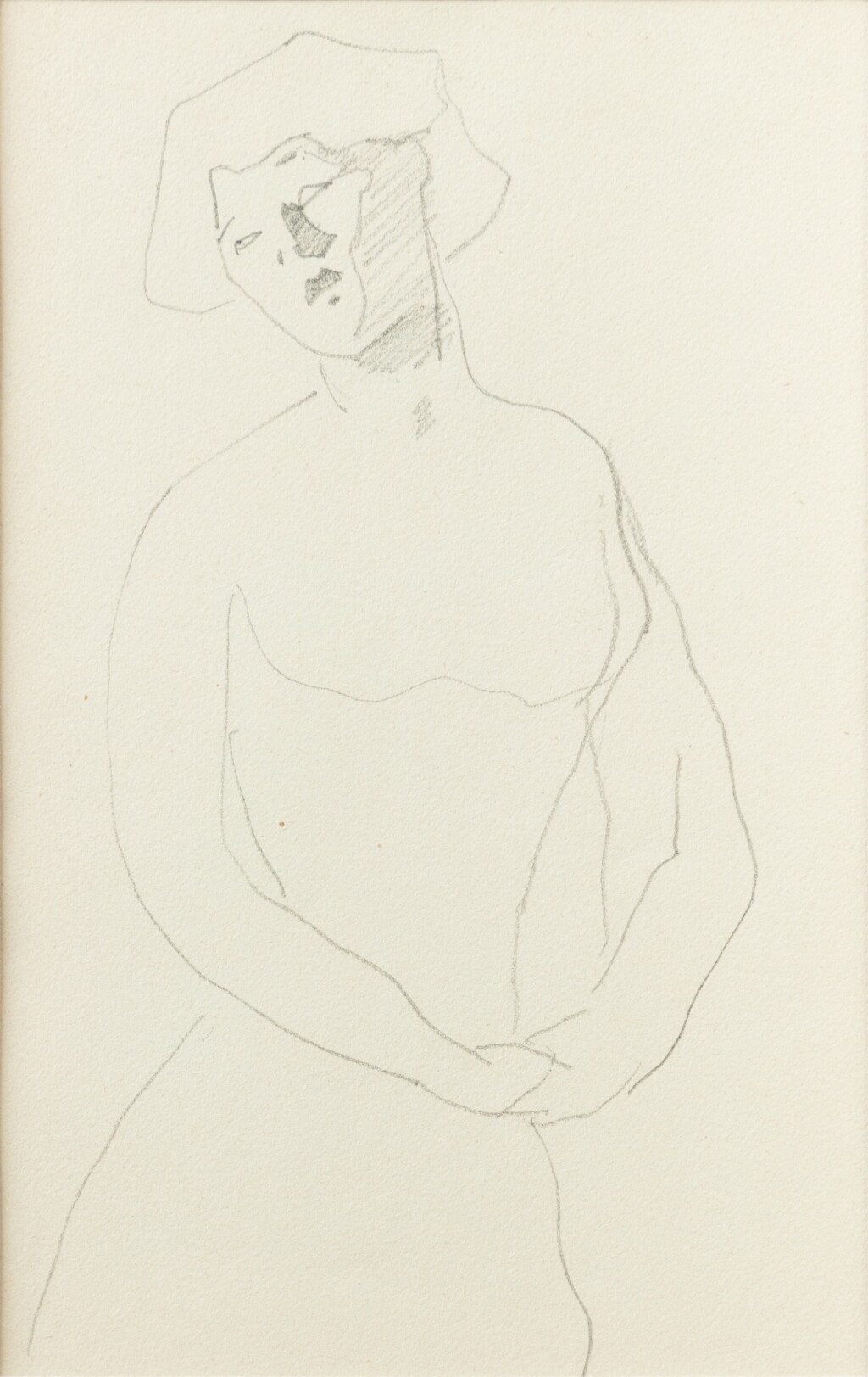 View full screen - View 1 of Lot 139. Femme de trois quarts, bras en cercle, mains jointes.