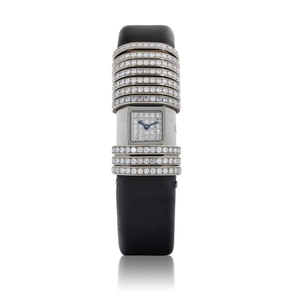 View full screen - View 1 of Lot 8108. Cartier | Déclaration, Reference 2611, A white gold, titanium and diamond-set wristwatch, Circa 2005 | 卡地亞 | Déclaration 型號2611 白金及鈦金屬鑲鑽石腕錶,約2005年製.