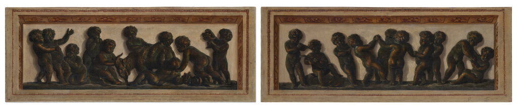 View full screen - View 1 of Lot 121. Two Friezes of Brunaille Putti.