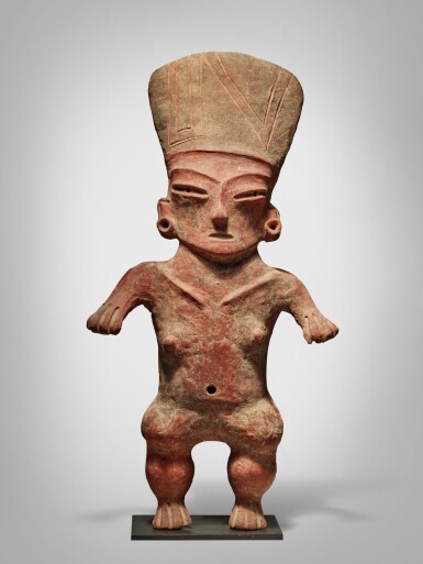 View full screen - View 1 of Lot 109. Tlatilco Standing Female Figure Early Preclassic, circa 1200 - 900 BC.