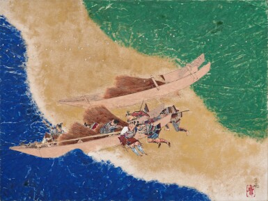 View full screen - View 1 of Lot 2054. Maeda Seison (1885-1977), The Shore at Manatsuru (Manatsuru no hama), Showa period, 20th century | 前田青邨 真鶴之浜 昭和時代 20世紀.