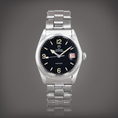 View full screen - View 1 of Lot 413. Ranger, reference 7996/0 Montre bracelet en acier avec date | Stainless steel wristwatch with date and bracelet Vers 1966 | Circa 1966.