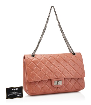 View full screen - View 1 of Lot 74. SIENNA CRINKLED LEATHER AND DARK-TONE METAL 2.55 REISSUE SHOULDER BAG, CHANEL.