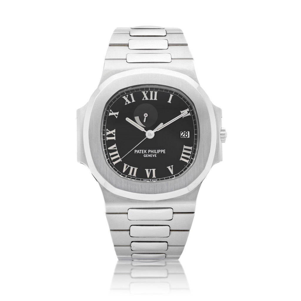 View full screen - View 1 of Lot 8205. Nautilus, Reference 3710 | A stainless steel bracelet watch with date and power reserve indication, Circa 2003 | 百達翡麗 Nautilus 型號3710 | 精鋼鏈帶腕錶,備日期及動力儲備顯示,約2003年製.