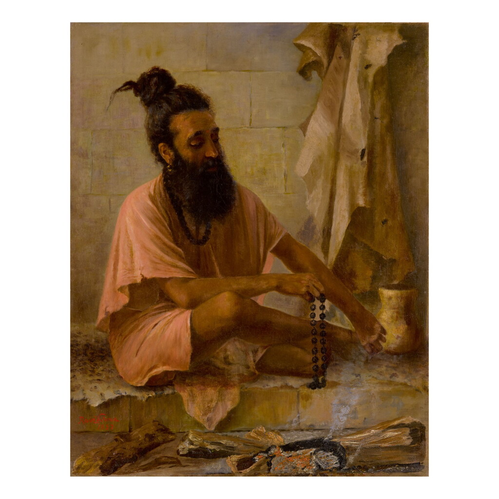 View full screen - View 1 of Lot 31. RAJA RAVI VARMA | UNTITLED (SWAMI VISHVAMITRA IN MEDITATION).